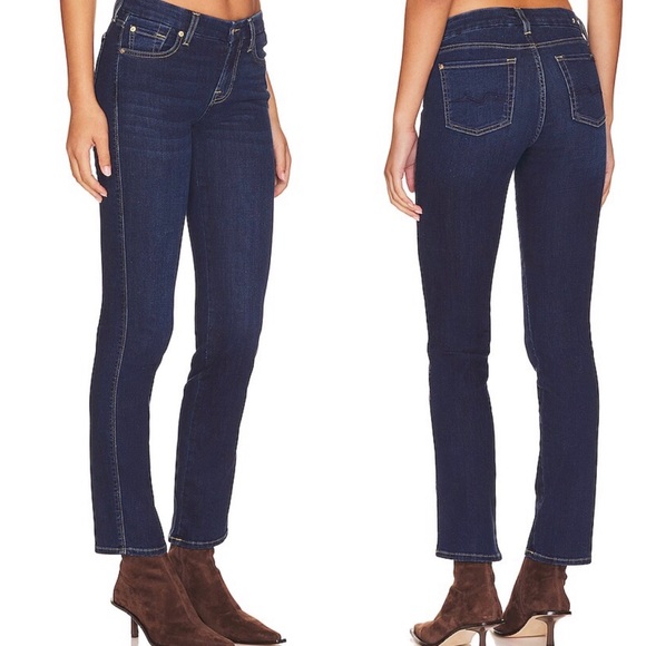 7 for All Mankind Kimmie Straight Crop Jeans, Size 28, MSRP $198 - Picture 4 of 9